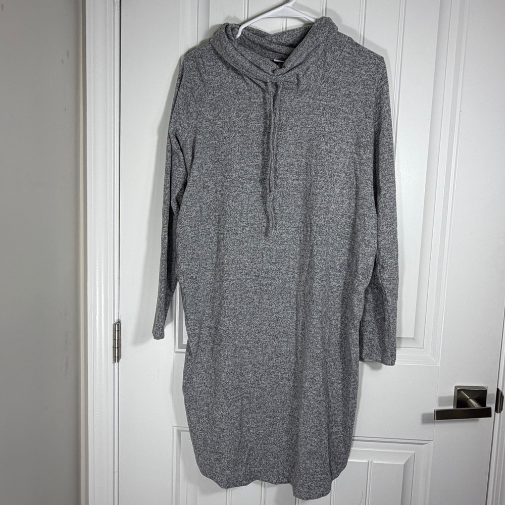 Isabel Maternity by Ingrid & Isabel Gray Cowl Neck Long Sleeve Ruched Dress M